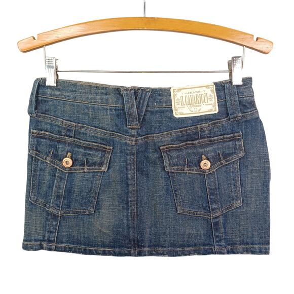 Vintage Y2K Z Cavaricci Distressed Denim Jean Mini Skirt Size 3 Retro Mean Girls - Picture 2 of 14